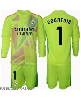 Günstige Real Madrid Thibaut Courtois #1 Torwart 3rd trikot Kinder 2024-25 Langarm (+ Kurze Hosen)
